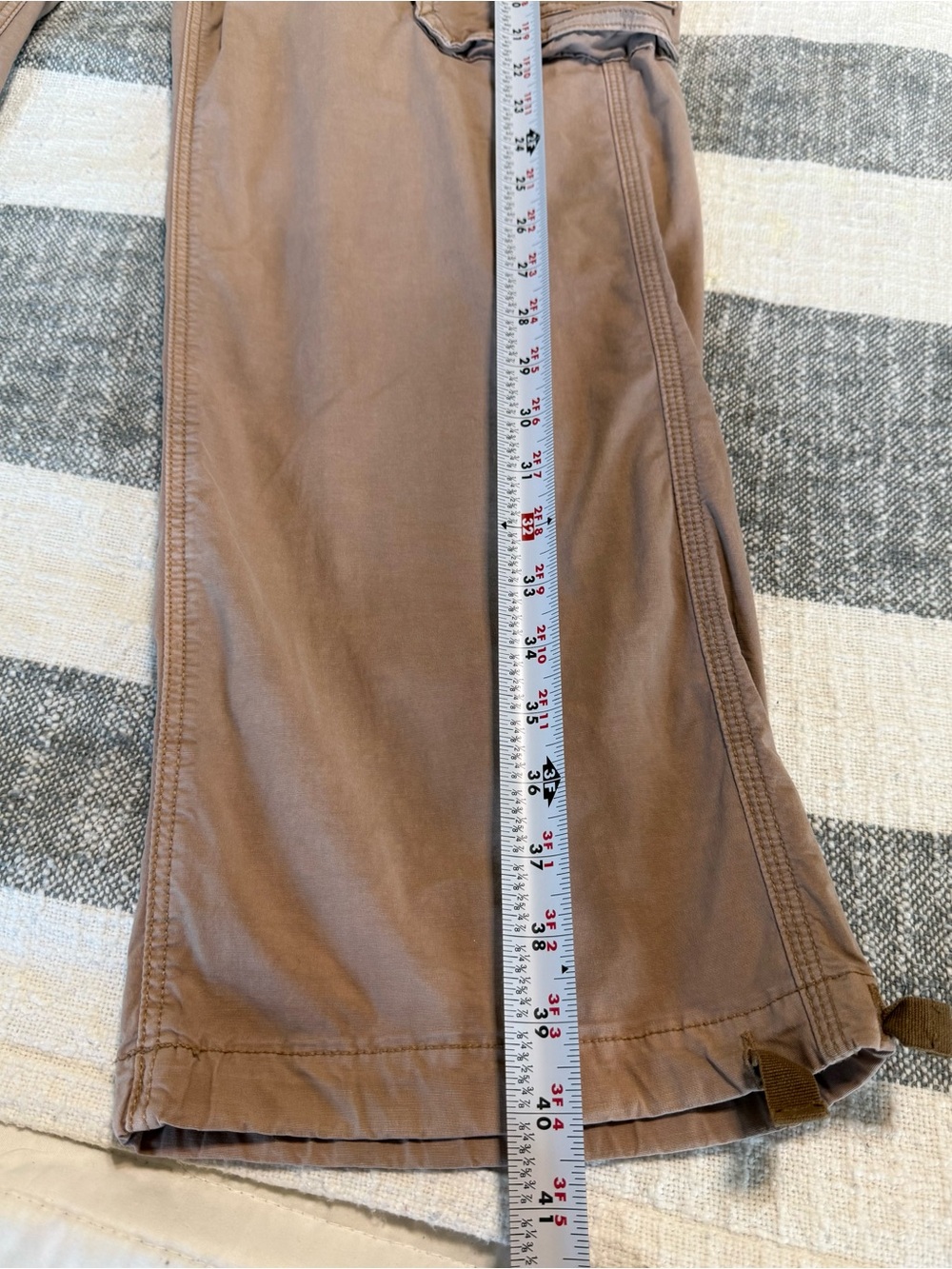 American Eagle SZ 8 Baggy Jogger Cargo Pants Khaki High Rise Streetwear Stretch - Picture 10 of 11